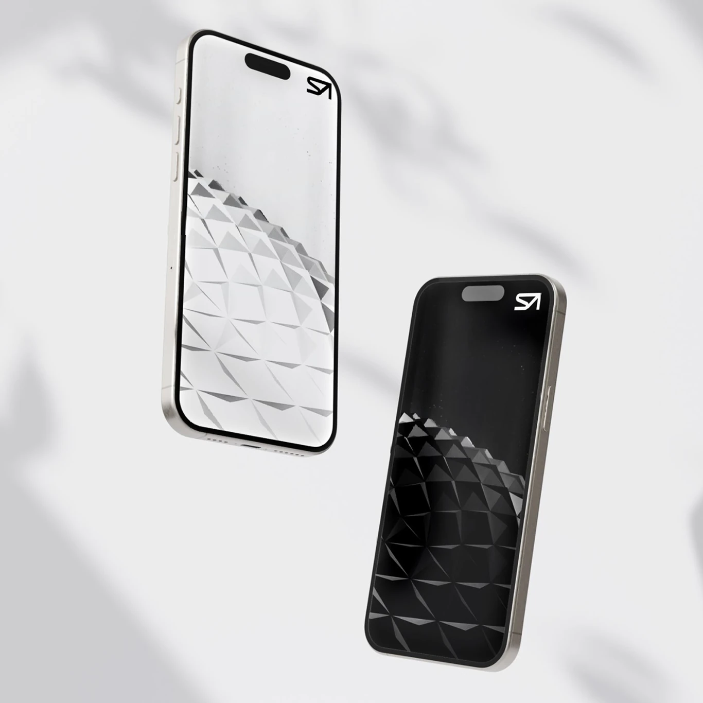 Logo mockup on smartphones
