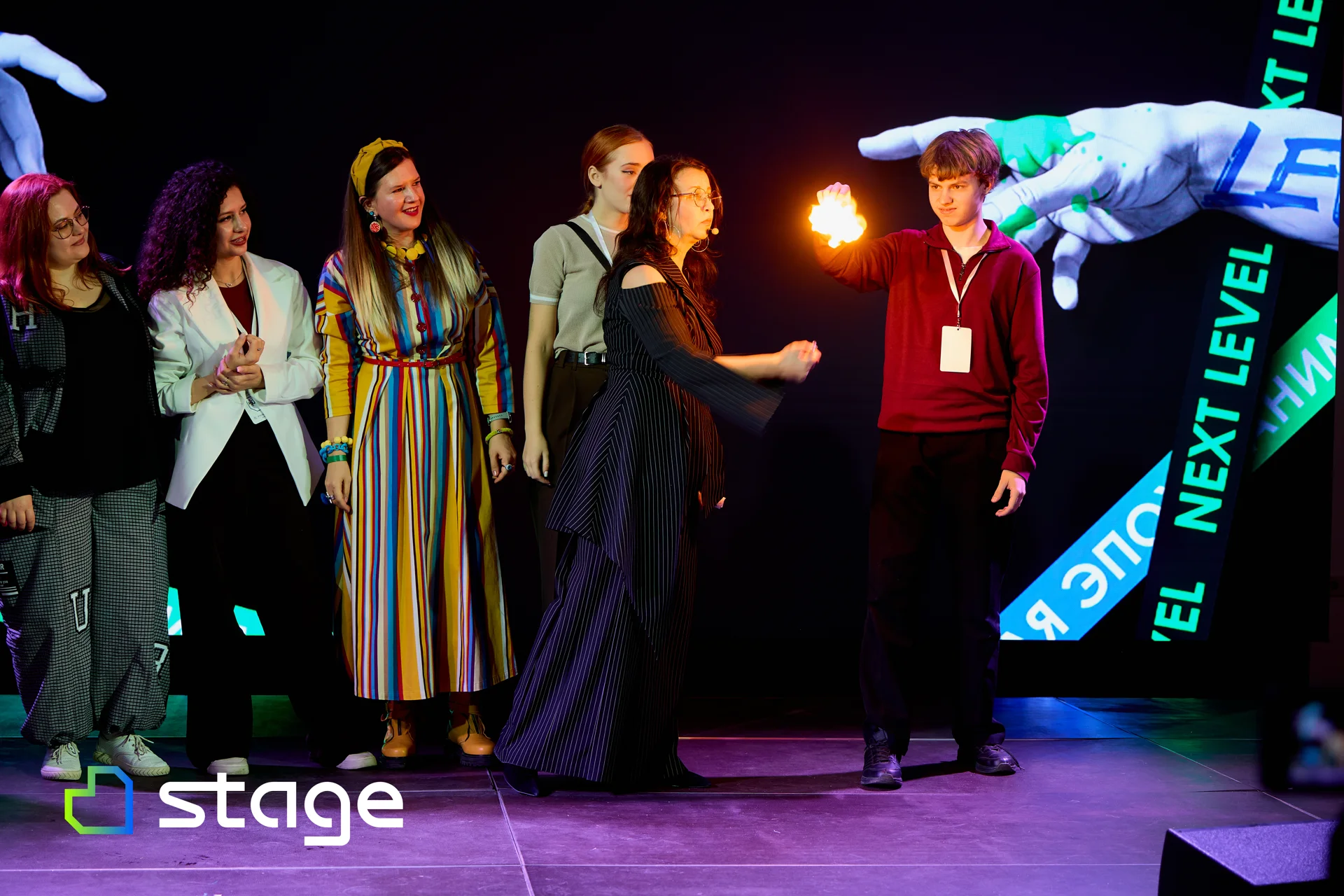The finale on the Stage stage: a fire stunt