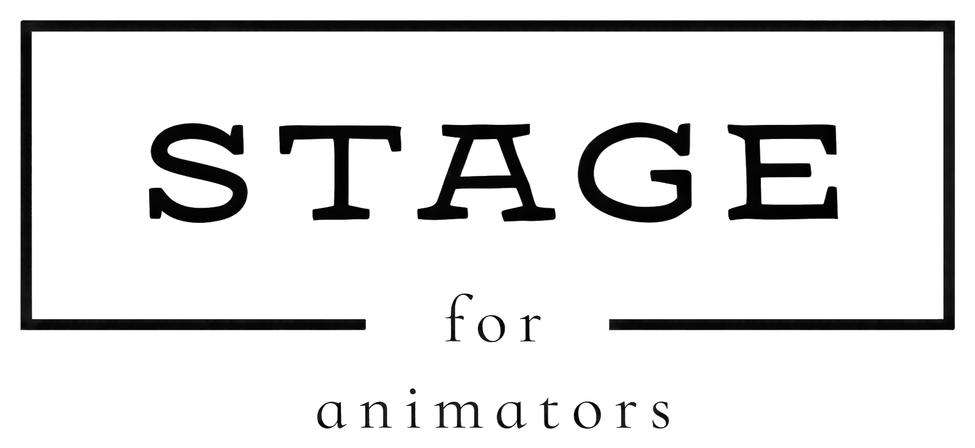 The old logo: STAGE for animators in a frame